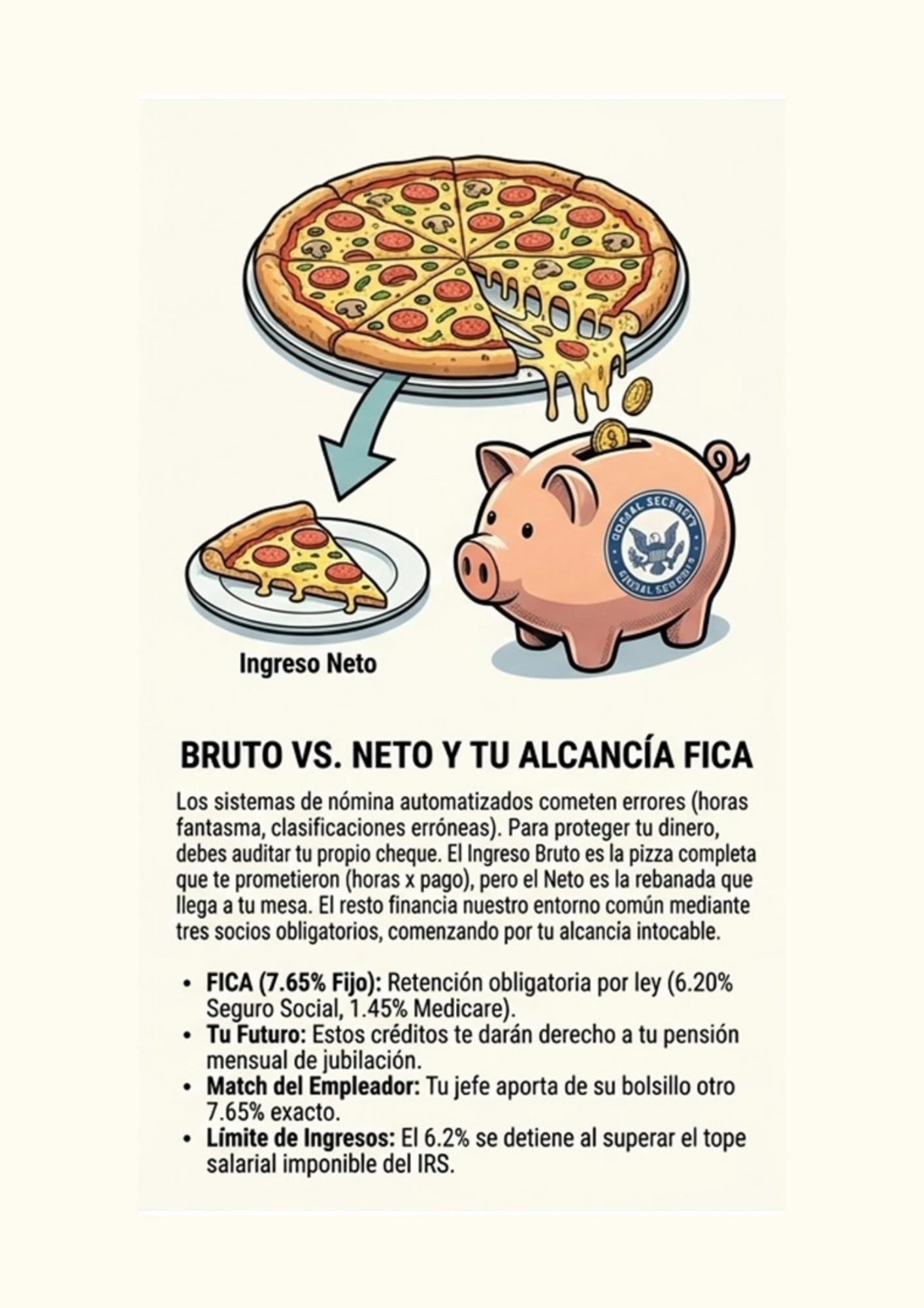 Bruto vs. neto y tu alcancía FICA - E-Book De-Nómina